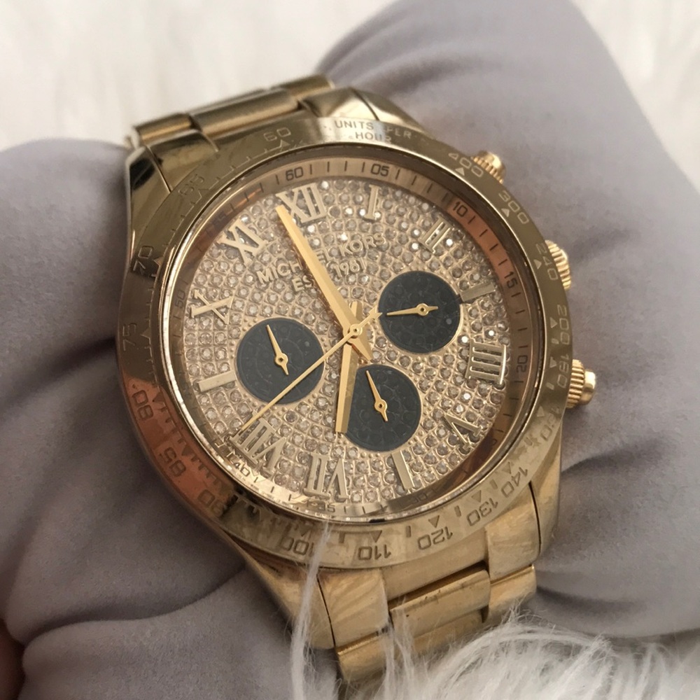 Michael Kors Pavé Gold-Tone Watch